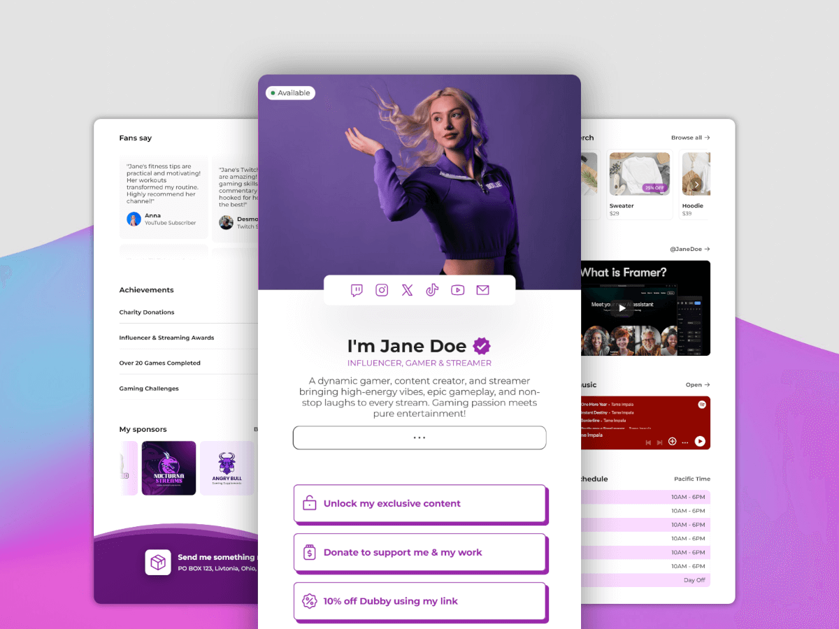 Preview thumbnail of Linksta - Framer bio link template